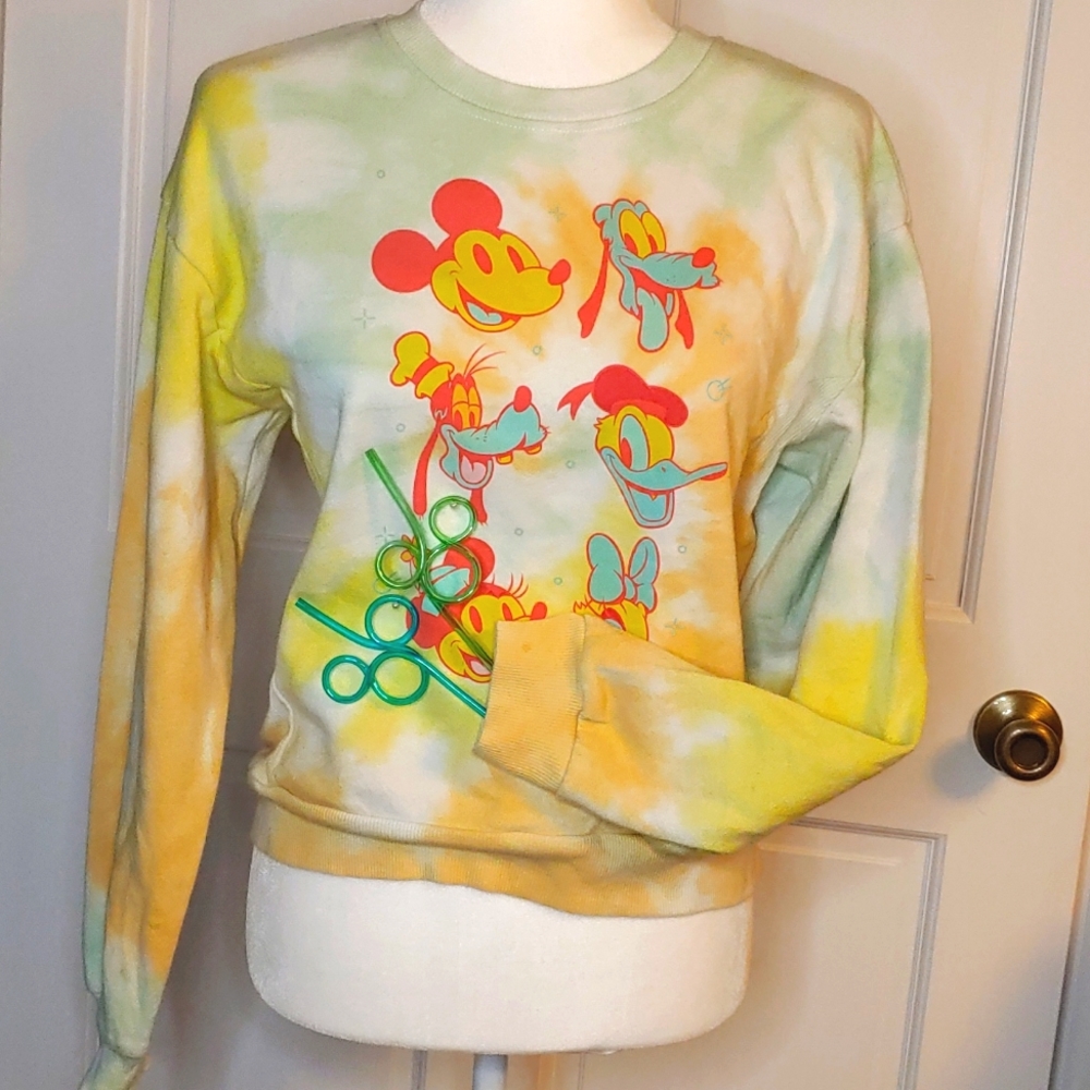 Disney tye-dye Mickey and friends sweatshirt